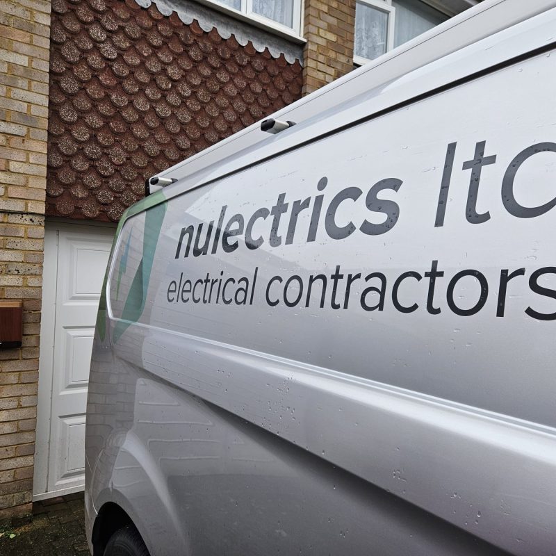 Van on the drive at the Swindon property, EV charger on the wall behind