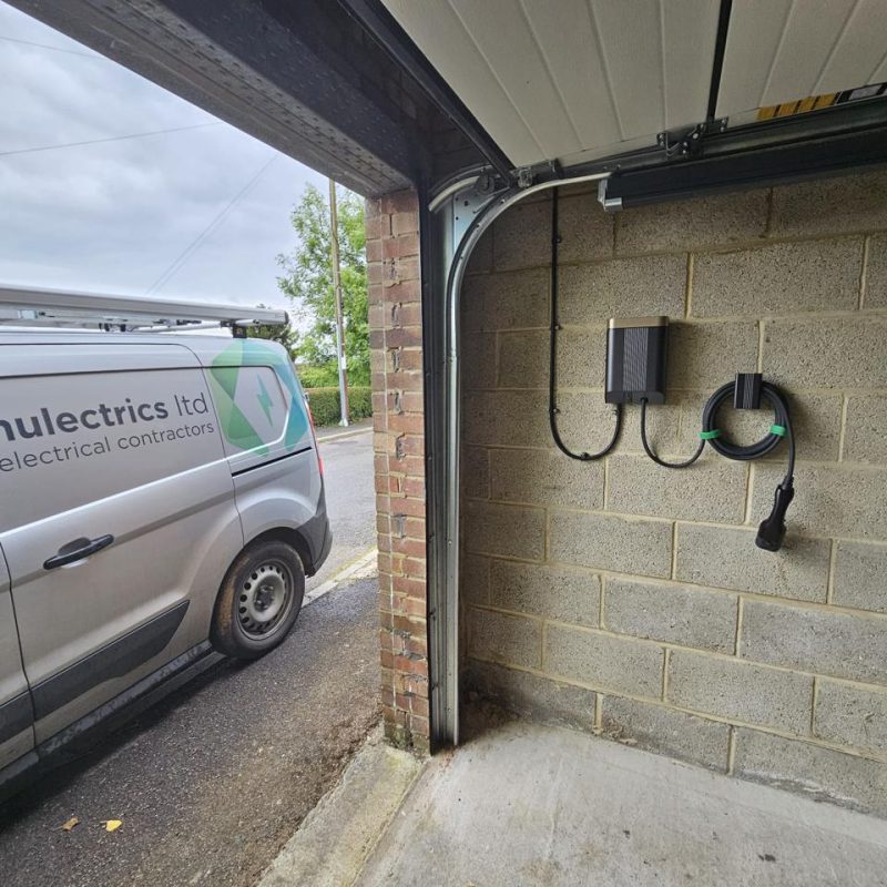 Charger inside the garage near Marlborough, van pulled up on the drive